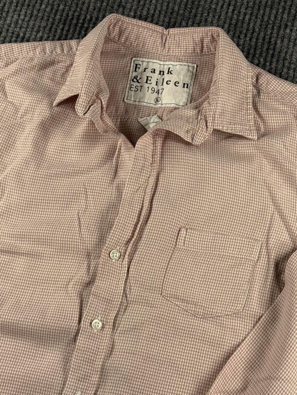 Frank & Eileen Womens Size Medium The Eileen Flannel Lilac Houndstooth